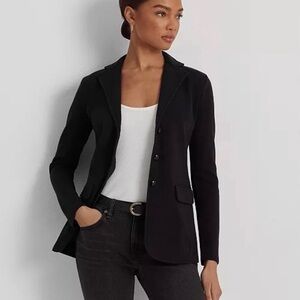 Ralph Lauren Women’s Sweater-Knit Blazer In Black Size XL New